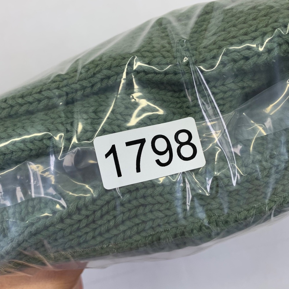 Vintage B.D. Baggies Cable Knit Sweater L/XL? V Neck Green Pullover Striped - Picture 9 of 9